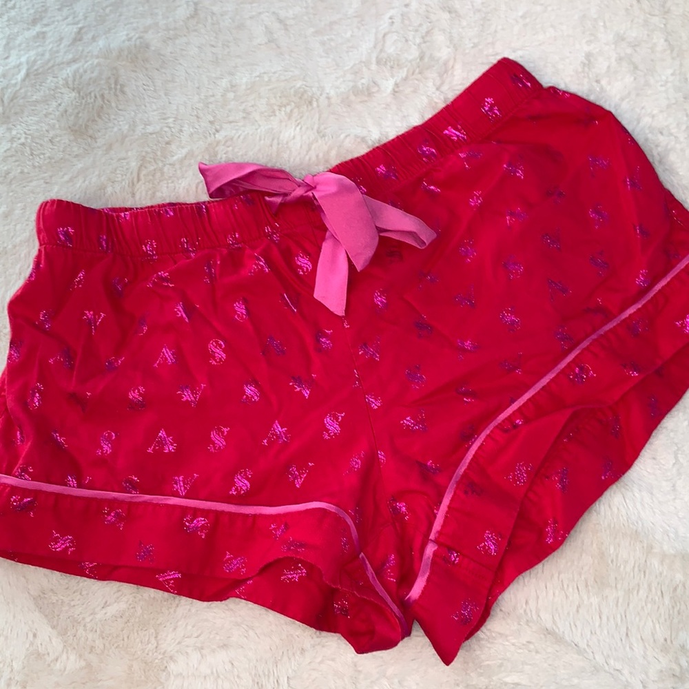 Small Victoria’s Secret Pajama shorts red pink